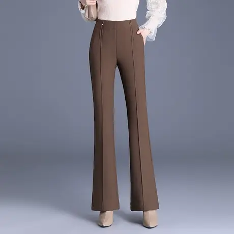 微喇裤女秋冬2023新款高腰垂感加绒长裤显瘦通勤休闲西装喇叭裤子商品大图