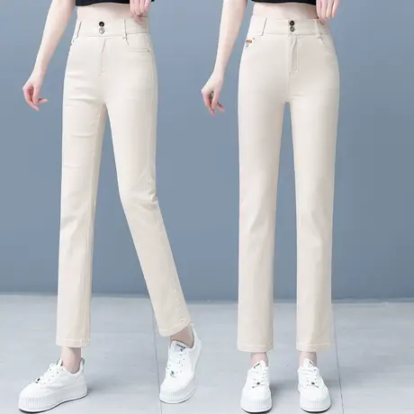 牛仔直筒裤女2023年春夏新款韩版显瘦烟管裤高腰九分裤气质法棍裤商品大图