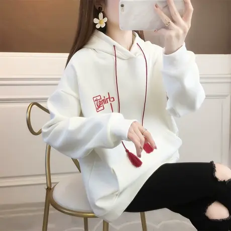 卫衣女春秋韩版宽松bf慵懒风ins超火薄款设计感小众中国风外套潮图片