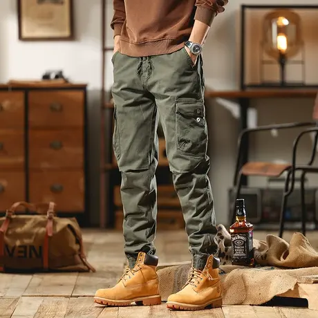 重磅水洗束脚工装裤潮流裤子时尚百搭高颜值百搭裤子男痞帅潮男商品大图