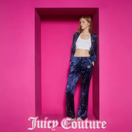 Juicy Couture橘滋23新款午夜星光皇冠绣丝绒女休闲裤商品大图