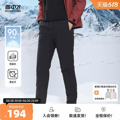 雪中飞2025秋新款男羽绒裤功能性防泼水易去污户外城野抗寒高腰商品大图