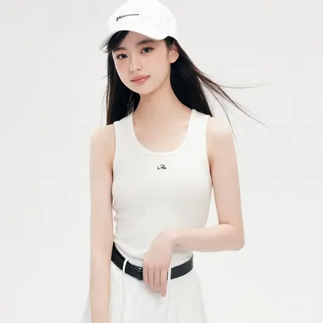 尔给针织打底背心女夏外穿2024新款内搭无袖短款甜辣小上衣图片