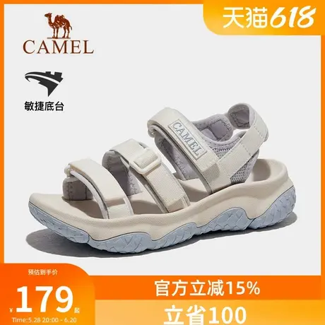 骆驼运动凉鞋女2025年新款百搭魔术贴夏季外穿时尚防滑网红沙滩鞋商品大图
