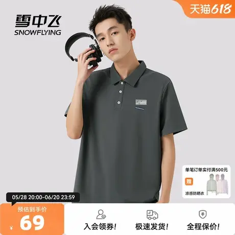 雪中飞polo衫t恤男2025新款夏季休闲男装男士冰丝凉感翻领短袖PC图片