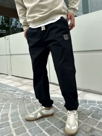 大依无忧春秋新款户外风潮胖子束脚弹力加肥加大码男士运动休闲裤商品大图