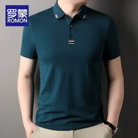 罗蒙男士短袖t恤夏季薄款2025新款打底衫上衣潮流纯棉衣服polo衫商品大图