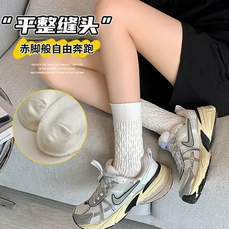 雅鹿袜子女士中筒袜ins潮棉夏薄款长袜运动袜女生日系可爱卡通袜商品大图