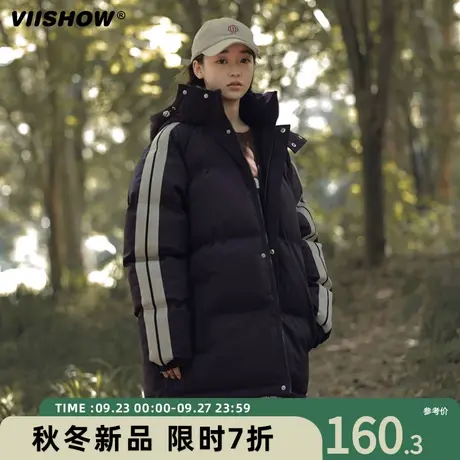 VIISHOW美式拼接棉衣外套男冬季加厚面包服潮牌宽松户外运动棉服商品大图