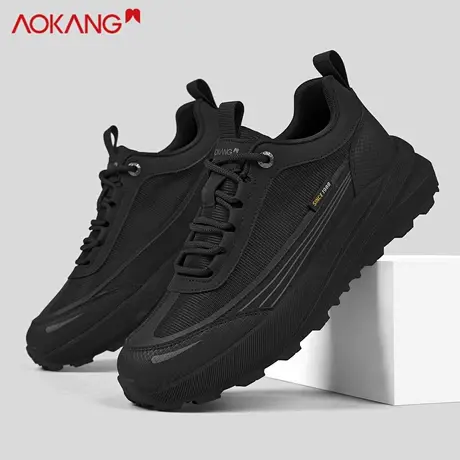 奥康男士鞋子2026新款潮流休闲鞋网面飞织轻便回弹耐磨跑步运动鞋图片