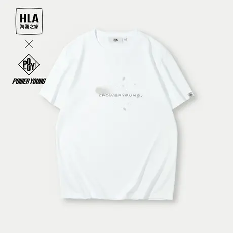 HLA/海澜之家POWER YOUNG系列短袖T恤24春夏新凉感印花圆领上衣男商品大图