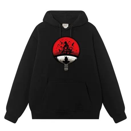 秀洛火影忍者衣服鸣人佐助卡卡西晓组织周边加绒连帽卫衣男外衣商品大图