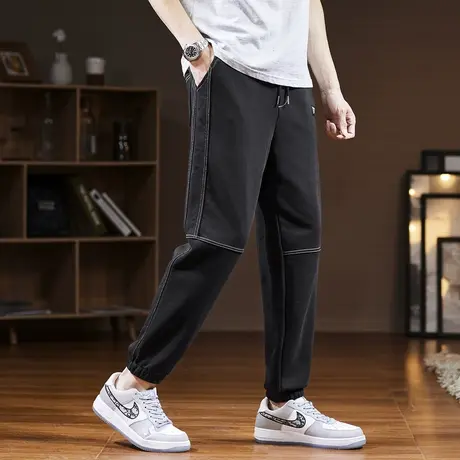 唐狮男休闲裤宽松哈伦束脚春秋新款裤子黑色夏季卫裤高街韩版潮图片