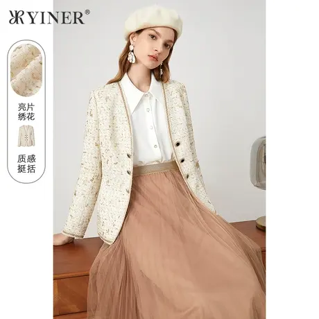 YINER音儿奥莱女装秋季舒适通勤短外套商品大图