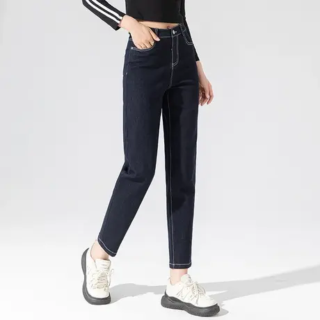 高腰小脚牛仔裤女2023年新款萝卜裤春秋女裤秋季裤子九分裤哈伦裤商品大图