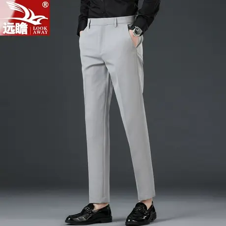 夏天九分西裤男高级感2023夏季新款商务男士直筒修身休闲裤子男款商品大图