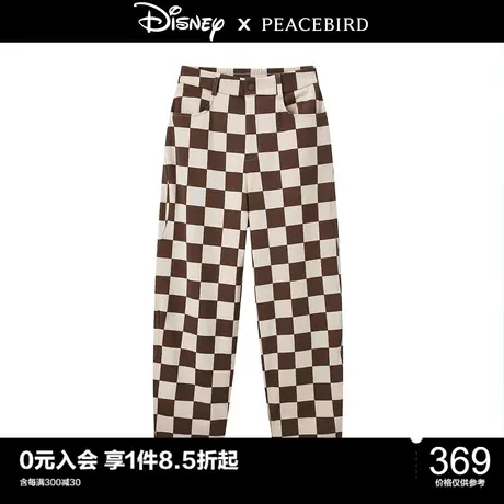 太平鸟迪士尼雪天使米奇联名年冬季新款棋盘格纹裤A6GBC4E14图片