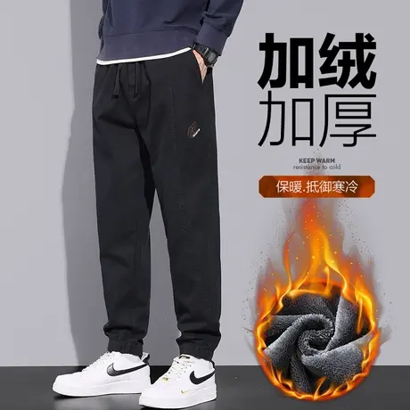 加绒加厚工装休闲裤男士2023新款冲锋男裤子防风抗寒裤男款秋冬季商品大图