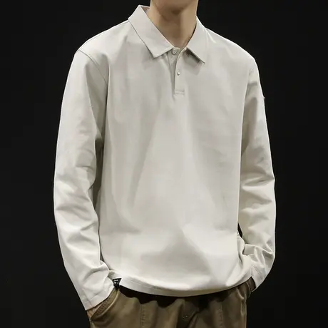 POLO衫长袖t恤男春季2024新款青年潮牌大码男士内搭打底重磅春秋商品大图