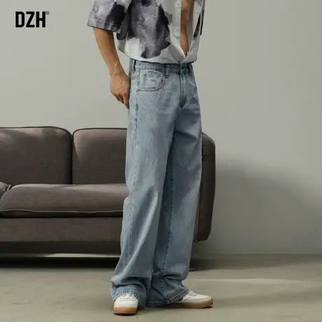 男士美式复古牛仔裤男春季直筒宽松2024新款高街裤子男款阔腿长裤商品大图