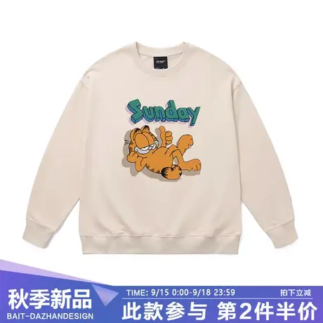 加菲猫圆领卫衣男2023秋冬季ins宽松青少年潮流百搭学生套头外套商品大图