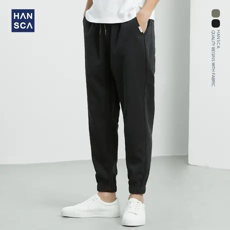 汉斯卡2021夏季新款束脚休闲裤男士韩版潮流宽松长裤子时尚哈伦裤商品大图