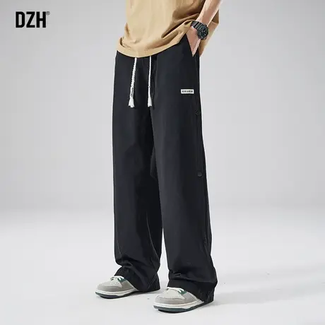 男士纯棉裤子男春秋潮牌宽松休闲直筒裤百搭2024新款工装裤阔腿裤图片