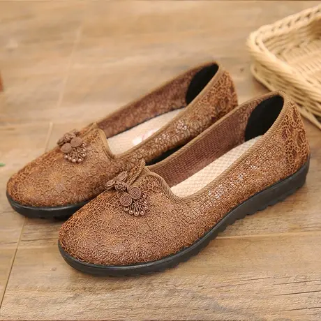 女式老北京布鞋女新款官方旗舰店凉鞋中老年妈妈奶奶网鞋夏季女鞋商品大图