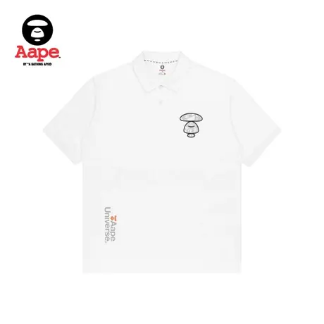 Aape旗舰店男装春夏猿颜徽章纯色字母印花POLO衫0926XXI商品大图