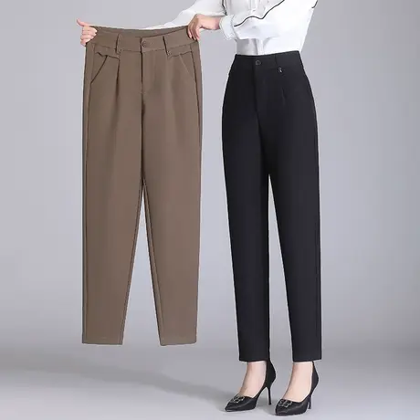 小个子西装裤女2023早秋新款休闲宽松梨形身材女士烟管九分裤高腰商品大图