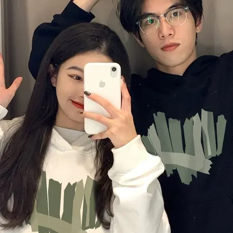 连帽卫衣女秋冬加绒加厚高级感好看小众设计oversize宽松外套上衣商品大图