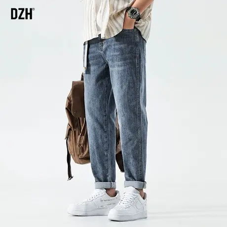 男士蓝色直筒牛仔裤男款秋冬新款潮牌休闲裤子2023新款长裤牛子裤商品大图