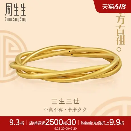 周生生三生三世黄金手镯足金镯子时尚三金首饰92296K计价商品大图