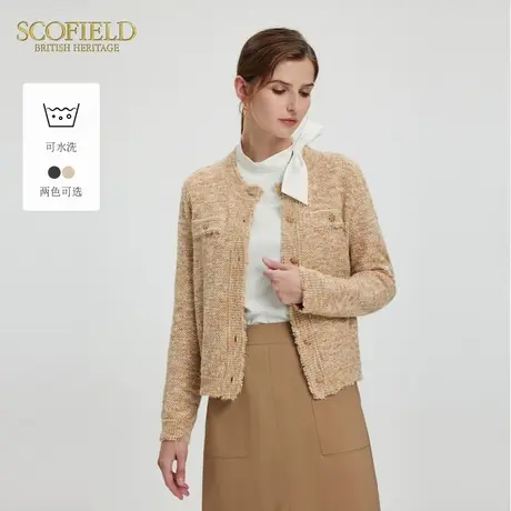 【可水洗】Scofield女装典雅圆领小香风优雅针织开衫冬季商品大图
