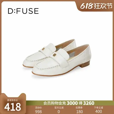 Dfuse迪芙斯2024春季新款质感压纹漆皮平底通勤乐福鞋DF41112031商品大图