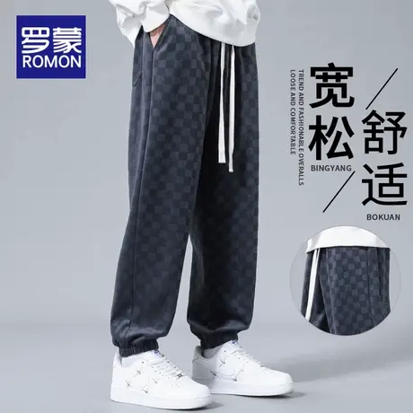 罗蒙运动卫裤男士2025秋季新款宽松束脚工装男生哈伦休闲裤子春秋商品大图