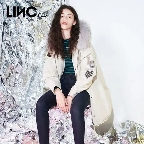 LINC金羽杰羽绒服女冬季派克中长款羽绒服冬季外套女980112图片