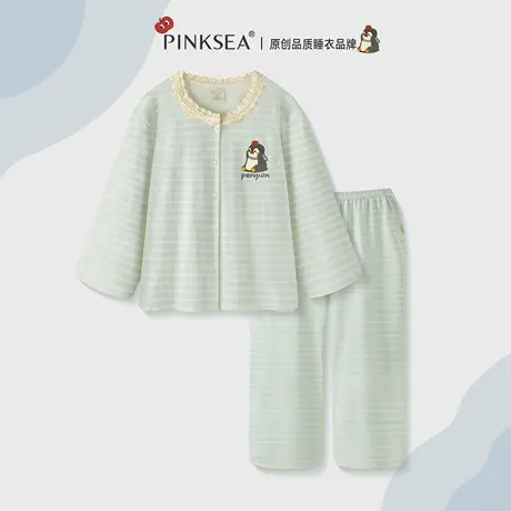 Pinksea纯棉睡衣女款2025新款春秋长袖长裤甜美女士家居服套装商品大图