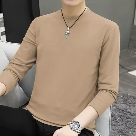 300g重磅德绒打底衫长袖t恤男保暖内搭圆领上衣服双面绒纯色秋衣商品大图