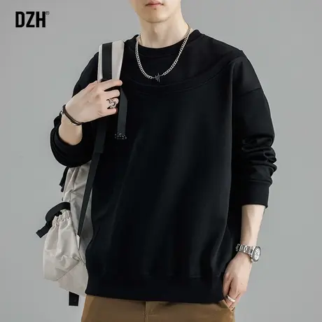 男士套头卫衣男圆领秋季潮牌男装2023新款休闲长袖上衣男款体恤衫商品大图