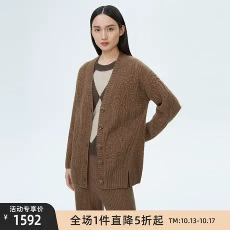 LANCY/羊毛针织毛衫秋季新款宽松开衫长袖通勤休闲高级感毛衣图片