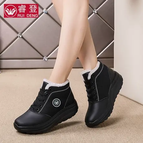 雪地靴女睿登2023冬季新款休闲摇摇鞋女短筒加绒保暖短靴子棉鞋图片
