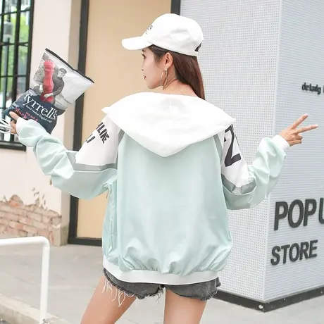 小清新棒球服少女春秋装2021新款初中高中学生韩版外衣服薄款外套图片