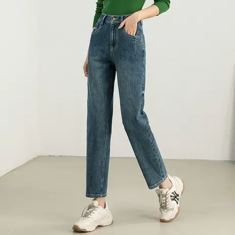 高腰牛仔裤女2023年新款春秋女裤宽松老爹裤秋季小个子九分哈伦裤商品大图