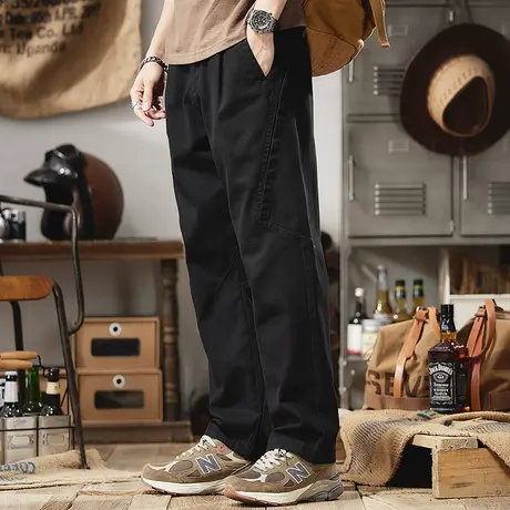 Modi Nick/摩帝尼克男士工装休闲裤宽松直筒纯棉潮流百搭长裤男款商品大图