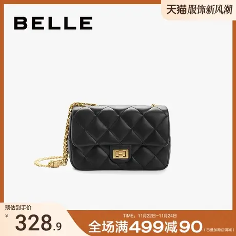 百丽包包女2023新款时尚百搭小香风链条包斜挎包单肩包X6593AX3图片