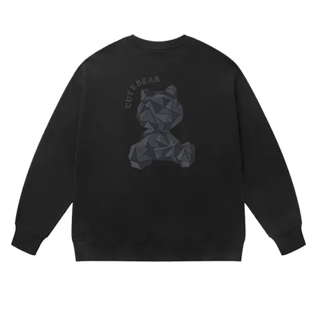 卡通立体小熊套头印花圆领卫衣秋冬新款潮牌休闲加绒上衣情侣装商品大图