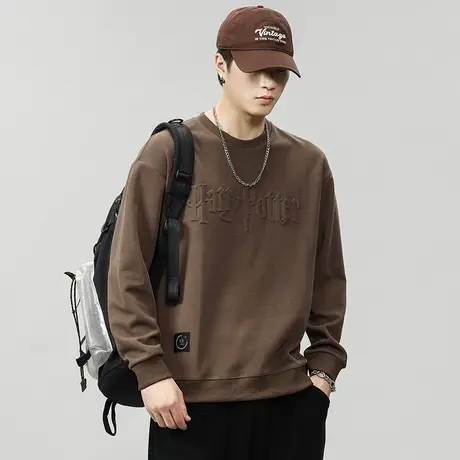 秋冬款卫衣宽松大码重磅卫衣男士秋装纯色百搭男士外穿男休闲卫衣商品大图