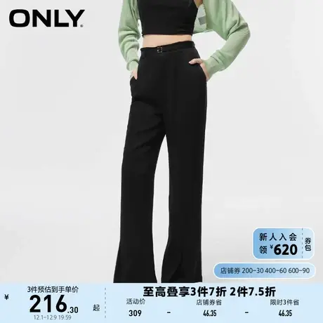 ONLY奥莱夏季时尚开叉宽松显瘦微喇休闲裤女商品大图