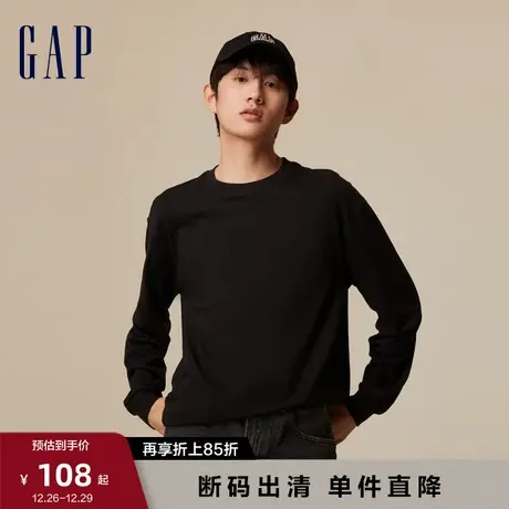 【断码优惠】Gap男女装秋季新款纯棉宽松廓形时尚长袖T恤773161商品大图